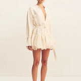 SHONA JOY - Jasper Bubble Shirt Dress - Resin