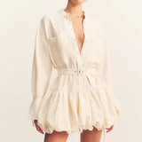 SHONA JOY - Jasper Bubble Shirt Dress - Resin