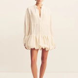 SHONA JOY - Jasper Bubble Shirt Dress - Resin