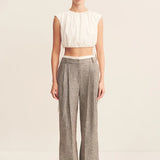 SHONA JOY - Elliot Double Waist Pant - Concrete