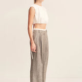 SHONA JOY - Elliot Double Waist Pant - Concrete