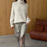 CHARLI - Solene Lace Skirt - Taupe
