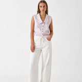 SEVENTY + MOCHI - Blake Low Rise Jean - Herringbone Ecru