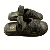 DE SIENA - Zoey Woven Raffia Fussbett - Black