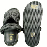 DE SIENA - Zoey Woven Raffia Fussbett - Black