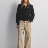 WORLD OF NOMADS - Frankie Crew Neck Cardigan - Black