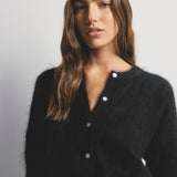 WORLD OF NOMADS - Frankie Crew Neck Cardigan - Black