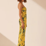 SHONA JOY - Silk Ruched Bodice Maxi Dress - Romilly