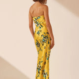 SHONA JOY - Silk Ruched Bodice Maxi Dress - Romilly