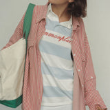 COMMONPLACE ESSENTIALS - Classico Overshirt - Pink/Red