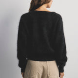 WORLD OF NOMADS - Frankie Crew Neck Cardigan - Black