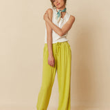 INDI & COLD - Maxi Wide Leg Pants - Pistachio