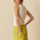 INDI & COLD - Maxi Wide Leg Pants - Pistachio