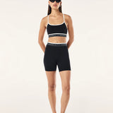 P.E NATION - Advantage Sports Bra - Black / Whisper White