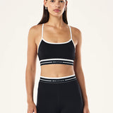 P.E NATION - Advantage Sports Bra - Black / Whisper White