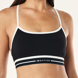 P.E NATION - Advantage Sports Bra - Black / Whisper White