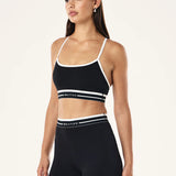 P.E NATION - Advantage Sports Bra - Black / Whisper White