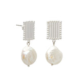 MURKANI - Aphrodite Goddess - Small Pearl Earrings | Silver