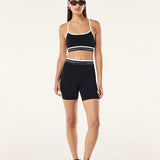 P.E NATION - Avant 5" Bike Short - Black / Whisper White