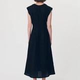 ROWIE - Anica Linen Midi Dress - Ink