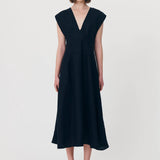 ROWIE - Anica Linen Midi Dress - Ink