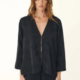 ROWIE - Atta Jacquard Tang Shirt - Noir Floral