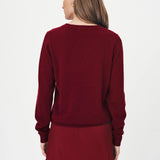 ROWIE - Axel Merino Knit Top - Merlot Red
