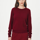 ROWIE - Axel Merino Knit Top - Merlot Red