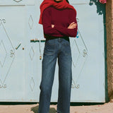 ROWIE - Axel Merino Knit Top - Merlot Red