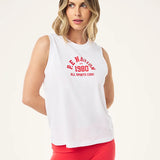 P.E NATION - Backspin Tank - White / Bittersweet