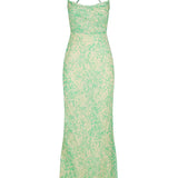 Shona Joy - Belvedere Lace Back Bias Maxi - Tree Green / Multi