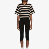BEC + BRIDGE - Nika Cropped Jersey - Black / Chocolate Stripe