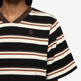 BEC + BRIDGE - Nika Cropped Jersey - Black / Chocolate Stripe