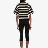 BEC + BRIDGE - Nika Cropped Jersey - Black / Chocolate Stripe