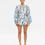 KIVARI - Bluebell Playsuit - Blue Ecru