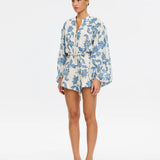 KIVARI - Bluebell Playsuit - Blue Ecru