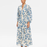KIVARI - Bluebell Maxi Dress - Blue Ecru