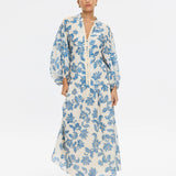 KIVARI - Bluebell Maxi Dress - Blue Ecru