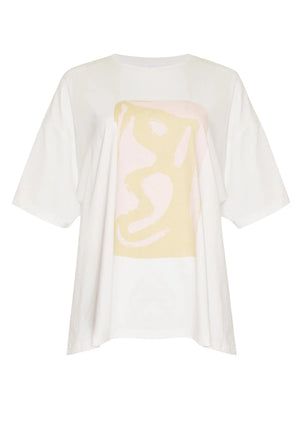 Girl and the Sun - Voyage Tee - Ivory and Pink