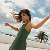 INDI & COLD - Linen Midi Dress - Esmeralda
