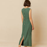 INDI & COLD - Linen Midi Dress - Esmeralda