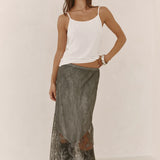 CHARLI - Solene Lace Skirt - Mid Grey