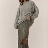 CHARLI - Solene Lace Skirt - Mid Grey