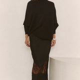 CHARLI - Solene Lace Skirt - Black