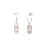 MURKANI - Celestial Rose -  Rose Quartz & White Topaz Hoop | Silver