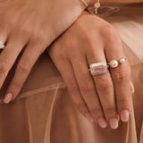 MURKANI - Riviera Double Pearl Ring | Silver