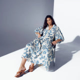 KIVARI - Bluebell Maxi Dress - Blue Ecru