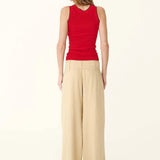ROWIE - Carlotta Linen Curve Pants - Khaki