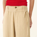 ROWIE - Carlotta Linen Curve Pants - Khaki