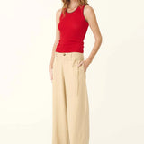 ROWIE - Carlotta Linen Curve Pants - Khaki